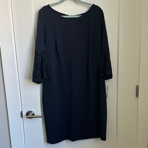 Elegant Black Lace Sleeve Dress